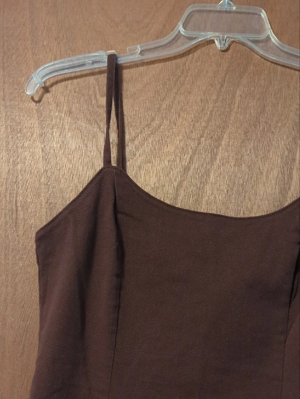 H&M Brown Mini Slip Dress with Spaghetti Straps